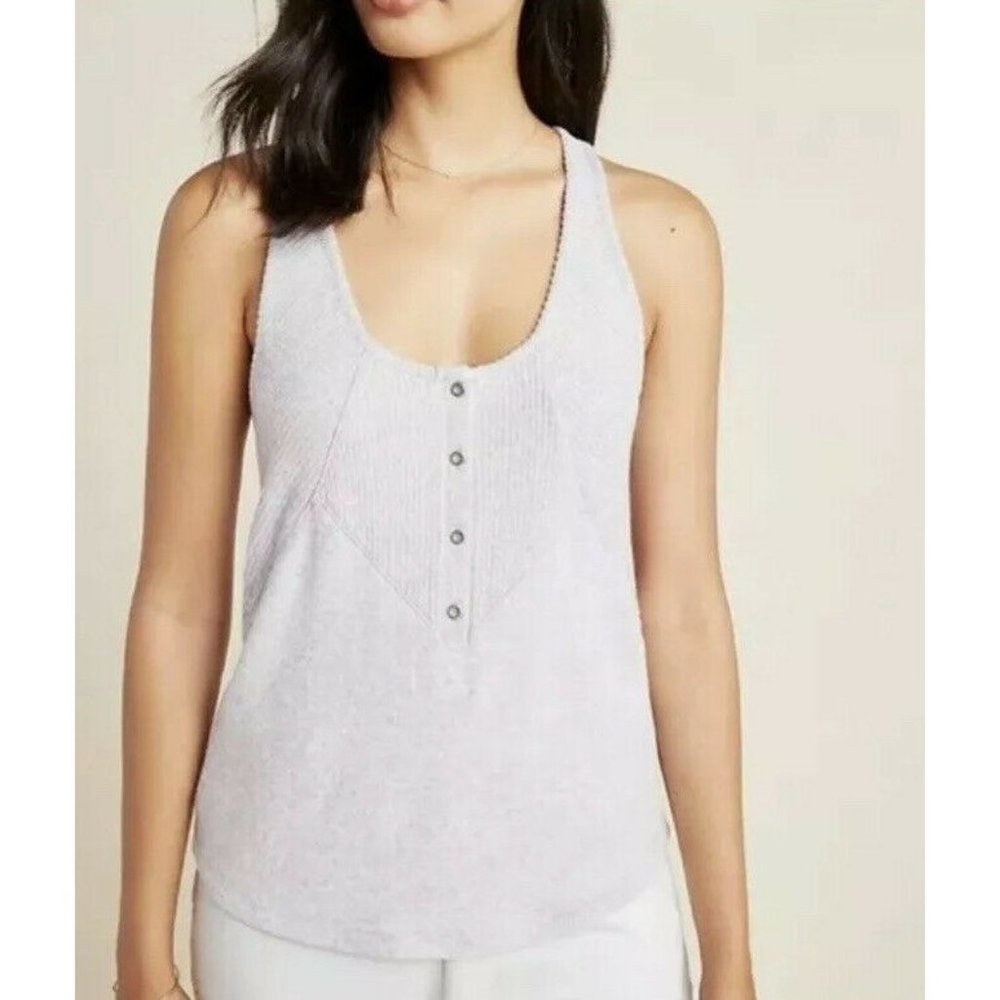 Saturday Sunday Anthropologie Lucie Ribbed Lavender Purple Top Tank Small S New